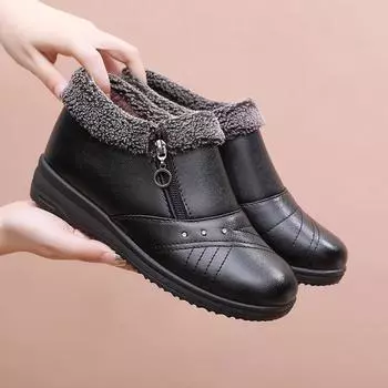 Maogu 2024 водонепроницаемые зимние ботинки женские повседневные легкие теплые зимние мягкие кожаные туфли для пожилых людей новые женские короткие ботинки по щиколотку 35 красный