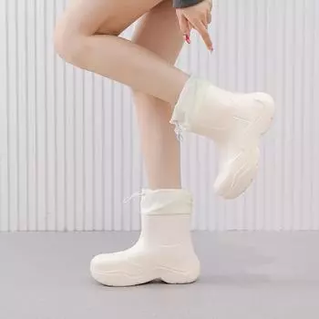 Maogu Ankle Rain Boots Women Fashion Short Rain Boot Cute Spring Comfortable Black Cartoon Footwear Waterproof Summer Outer Wear 36-37 чёрный