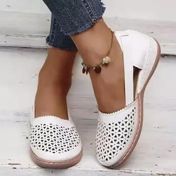 Maogu Ladsies Casuasl Shoes Slip on Vintage Female Sandal Flats Espadrilles Summer Women Sandals Wedges Orthopedic Hollow Out 43 35 белый