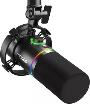 MAONO Gaming Dynamic, специализированное программное обеспечение для подкастов, микрофон для отключения звука, выход на наушники, RGB-подсветка, совместимость с Game Voice Live, идеально подходит для