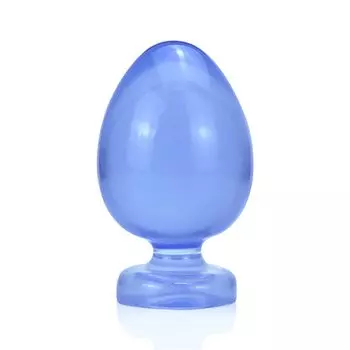MAPARON Anal Plug Egg Shape with Suction Cup TPE Blue S 44mmx74mm