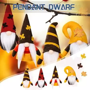 Maple Leaf Dwarf Faceless Doll Pendant Home Decoration чёрный