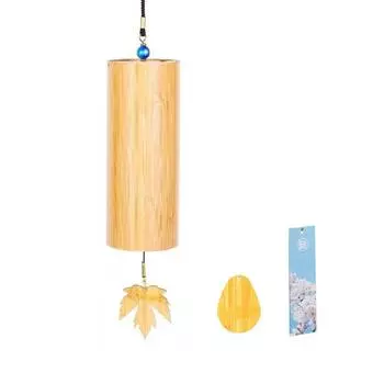 Maple Leaf Figure Bamboo Wind Chimes Natural Sound Pendant Wind Chimes Wind Bell Home Decoration Summer Rain C Chord