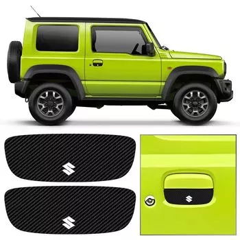 Maplewoodcar Дверная защита для Suzuki Jimny Аксессуары Jimny Защита автомобиля Крышка дверной ручки Специальный логотип Jimny Sierra Защитная накладка на дверную ручку Внешняя часть чёрный