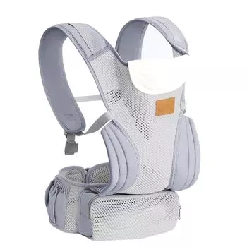 MAQKON Baby новорожденный ребенок сумка для переноски, слинг, сиденье, сетка, легкая, дышащая, в комплекте, 2-сторонняя (серый)