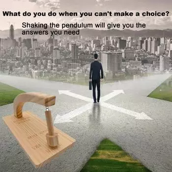 Маятник для принятия решений в нерешительные моменты. Деревянное украшение для принятия решений. Найдите ответ. коричневый