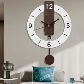 Маятниковые настенные часы для украшения дома, легко читаемые, подвесные часы для кухни, спальни, подарок белый