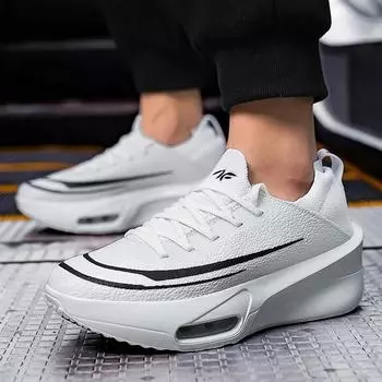 Marathon Air Cushion Men Running Shoes Breathable Couple Sports Gihtweight Sneakers Women s Comfortable Athletic Training 36 белый