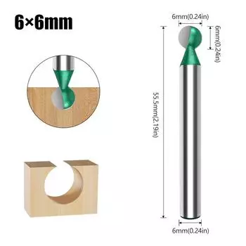 Marble Ball Knife Engraving Ball Knife Wood Carving Root Engraving Knife Head Woodworking Spherical Ball Knife 6mm Straight Handle Grinding Head