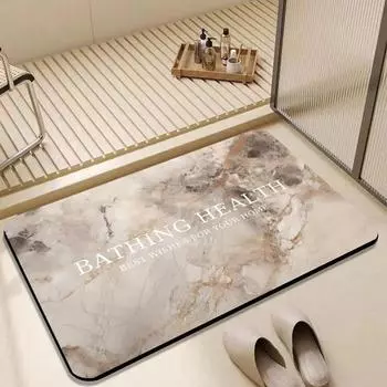 Коврик для ванной комнаты с мраморной диатомовой грязью, быстросохнущий, впитывающий коврик для входной двери в туалет, нескользящий коврик для туалета 40*60cm