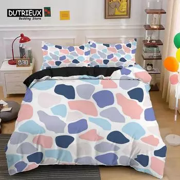 Marble Duvet Cover Set Geometric Pattern Print Bedding Set Microfiber Comforter Cover Double Queen For Adults Kids Bedroom Decor EU single(135x200cm)
