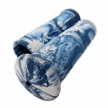 Marble grip for Harley 1 inch blue and (dark white)