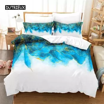 Marbling Bedding Set Duvet Cover Set 3d Bedding Digital Printing Bed Linen Queen Size Bedding Set Fashion Design EU single(135x200cm)