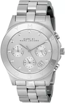 [MARC BY MARC JACOBS] MARC BY MARC JACOBS MBM3100 Blade Chrono Silver 12 Point Crystal Ladies Unisex Watch [Товар]