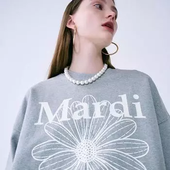 [Mardi mercredi] Толстовка Flowermardi_grey Цвет слоновой кости