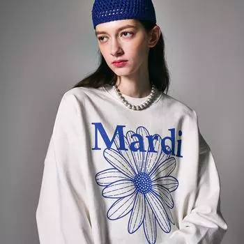 [Mardi mercredi] Толстовка Flowermardi_white Vividblue