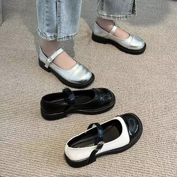 Мэри Джейн Обувь для женщин Низкие каблуки Женское платье Офисная обувь Женщина Насосы Повседневная ходьба Лоферы Женская обувь 35