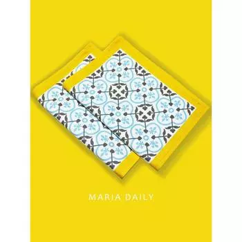 Maria Daily Retro Extremely Complex Pure Cotton Placemat Table Cloth Tea Mat Dining Table Fabric Table Runner Yellow Blue Yellow-blue table cloth 45cm * 30cm