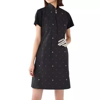 Marie Claire 715454 Flower UV Dry черное женское платье, вышивка, защита, эластичность, чёрный