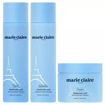 Marie Claire Гиалуроновый мягкий тоник 300 мл + Эмульсия 300 мл + Крем 300 мл набор, 1 набор