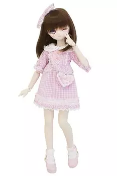 Marie MDD MSD совместимое мечтательное милое платье в клетку Лолита розовое платье из 4 предметов 40 см кукла BJD одежда для куклы Marie [Petite Premium] 1/3 [Petite розовый