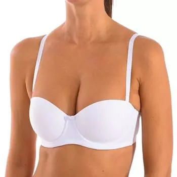 Базовый женский бюстгальтер без бретелек из микрофибры, модель MARIEL. Надежная поддержка, мягкость и повседневный комфорт. 95 COPA B белый