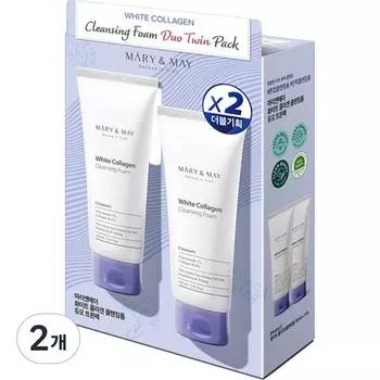 Marien Mei White Collagen Cleansing Foam Duo Twin Pack 2P, 2, набор популярной корейской косметики