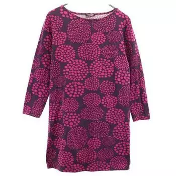marimekko Overall handle Long sleeve Knee-length dress S Pink Women Used