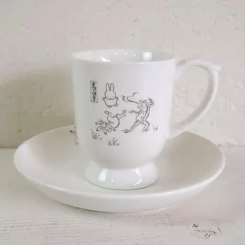 Marimo Craft MIFFY x Chojugiga чашка-блюдце коричневая x высота 9 см и чашка/ширина 10,5 см с блюдцем 15,5 см DBC-190 коричневый