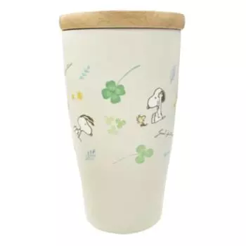 Marimo Craft Tumbler with Wooden Lid Clover SN 80H142mm SPIK-244