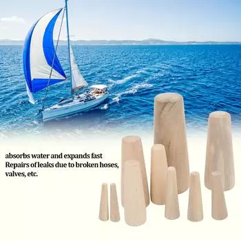 Marine Tapered Thru Hull Emergency Soft Wood Plugs Drain Plug for Boat Yacht Tapered Soft Wood Plugs Emergency Wooden Plug