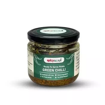 Маринованные зеленые перцы чили Spicy Soul — без консервантов, настоящий индийский вкус, свежие и острые маринованные огурцы для блюд и закусок — 100% натуральные ингредиенты — 250 г