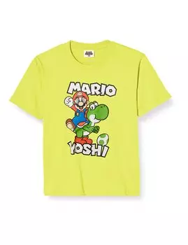 Mario Goods Персонаж Дети ЗДЕСЬ МЫ ИДЕМ Йоши Луиджи Одежда Светло-зеленая [Super Mario] Футболка Детская светло-зеленый