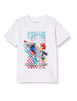 Mario Kart Short Sleeve Mario 3D Lace Character Goods Kids White 2 150 [Fine Plus] T-shirt