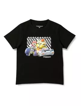 Mario Kart Short Sleeve Mario Bowser Goods Character Game Kids Black 2 140 [Fine Plus] T-shirt