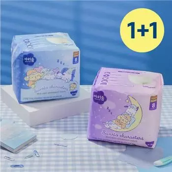 Marisom Sanrio Персонажи Настоящие Мягкие Носимые Ночные Носки Среднего/Большого размера 8P, корейские женские товары Wearing Overnight Medium Size 8P