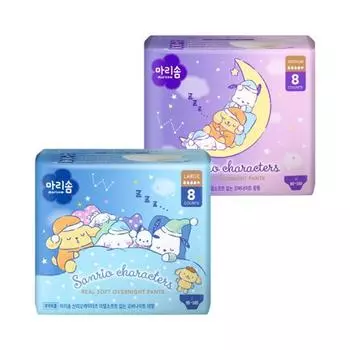 Marisom Sanrio Персонажи Настоящий Мягкий Носимый Ночной Средний/Большой 8P Wearing Overnight Medium Size 8P