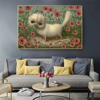 Марк Райден Кот Сюрреализм Аннотация Скандинавский Стиль Печать Плакатов Минималистский Wall Art Холст Картины Пейзаж Картина Домашний Декор Без Рамки 21*30cm No Frame