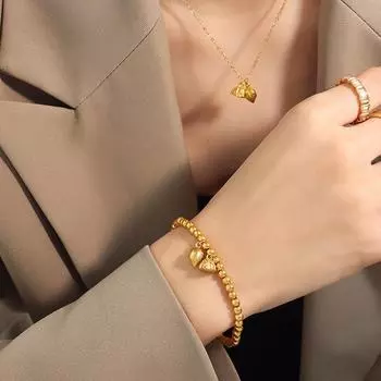 Marka этнический стиль новый орех лотос ожерелье браслет серьги женский титан сталь покрытый 18 карат настоящее золото ювелирный комплект