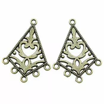 Марка соединителя для сережек 37x27 мм цвета античной бронзы пористая: WYISYWG 4 шт. Ювелирные изделия