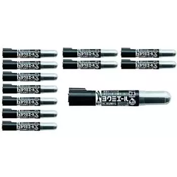 Маркер для досок KOKUYO Yokumiere Direct Liquid картриджного типа с тонким наконечником черного цвета, набор из 12 шт. PM-B501DX12