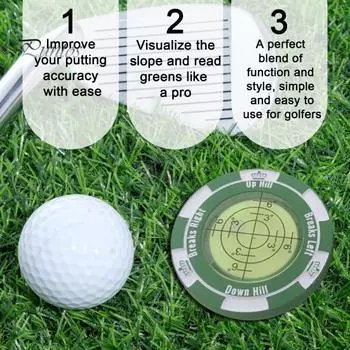 Маркер для мяча с зажимом для шляпы для гольфа и высокоточным зеленым помощником для чтения Компактный размер Легкий портативный пузырьковый уровень Гольф-паттинг Green Reader синий