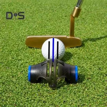 Маркер для мячей для гольфа с вращением на 360 градусов, инструмент для выравнивания тройной линии маркера мяча, трафарет для выравнивания маркера мяча, портативные аксессуары для гольфа чёрный