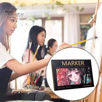 Маркер для рисования, художественная бумага, маркер, спиральный дизайн, альбом для рисования, рисования, рисования эскизов D
