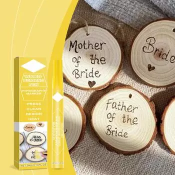 Маркер для выжигания по дереву, деревянный, кожаный, ручная работа, дизайн своими руками, кисть для выжигания 3 мл One Size жёлтый