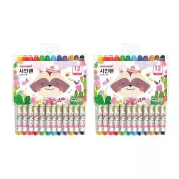 Маркер Monami Moniju 12 цветов 2р, женский, 2 шт., Корейские игрушки
