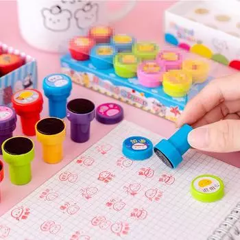 Марки с мультяшными выражениями для похвалы учителям и поощрений в детском саду Stamp Set (10 pieces)