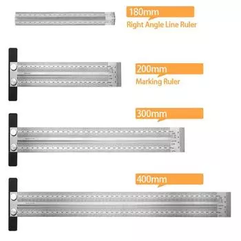 Маркировка по дереву, Т-образная линейка, масштабная линейка, Т-образная линейка с отверстиями, разметочная марка из нержавеющей стали, плотник, линейный калибр, плотник, измерительный инструмент (180/200/300/400 мм) 180mm