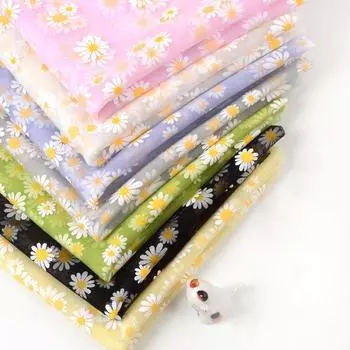 Марлевая ткань Одежда Свадебное платье Юбка Фон Ткань Фотография DIY Маленькая ромашка 100*150cm