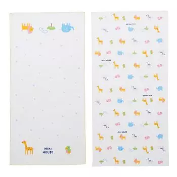 Марлевое полотенце для ванной, набор из марли, размер 35 x 70, для младенцев, разноцветный [MIKI HOUSE], набор, полотенце, 2 шт., 100% хлопок, Япония, см, подготовка, для мальчиков, для девочек,